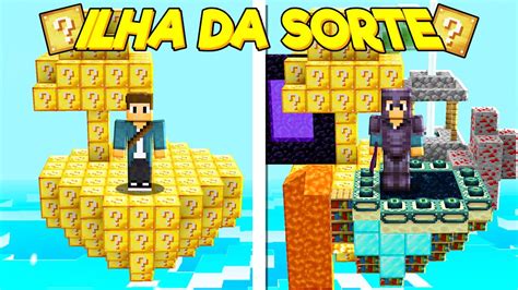 Zerando Minecraft Mas Em Uma ILHA De LUCKY BLOCK YouTube