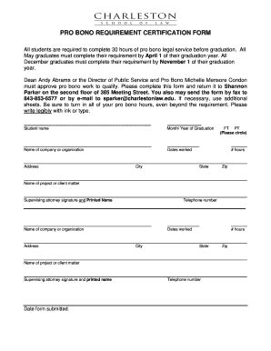 Fillable Online Pro Bono Requirement Certification Form Fax Email Print