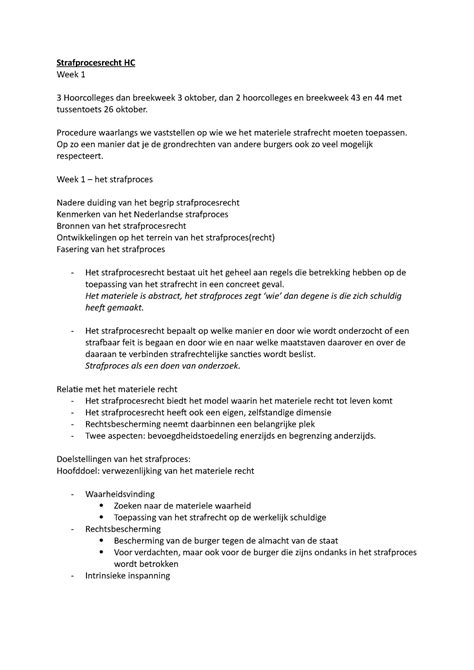Strafprocesrecht HC Week 2 2021 2022 Strafprocesrecht HC Week 1 3
