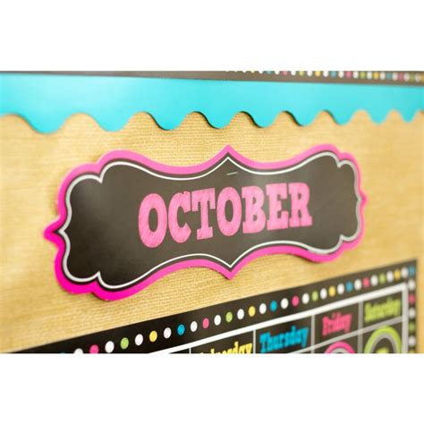 Chalkboard Brights Calendar Bulletin Board Display 84 Piece Set