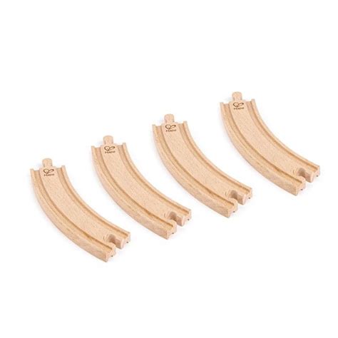 Set de 4 grands rails courbés Circuit de train en bois Hape