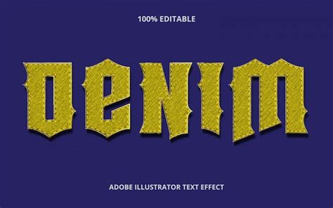 Premium Vector Denim Text Effect Editable Premium Free Download