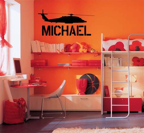 Large Blackhawk Helicopter And Your Name Wall Decal Removable Vinyl