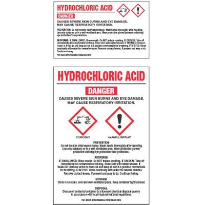 Ghs Chemical Labels Hydrochloric Acid Seton Canada