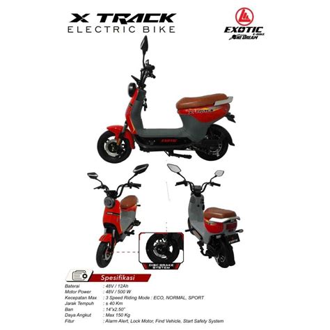 Jual SEPEDA LISTRIK EXOTIC LUXOR X TRACK 500WATT 48V GARANSI RESMI