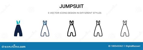 Jumpsuit Icon In Filled Thin Line Outline And Stroke Style Vector