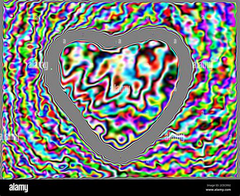 Psychedelic Heart With Copy Space Stock Photo Alamy