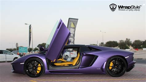 Lamborghini Aventador Purple Metalic Matt Wrap Wrapstyle