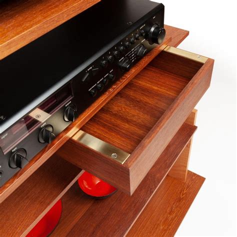 Custom Made Wood Stereo Cabinet /Turntable Shelf | Chairish