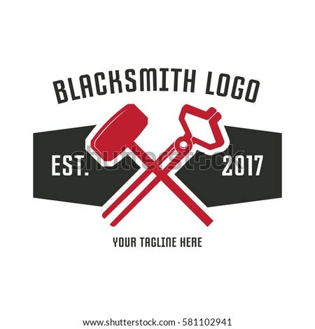 Blacksmith Logo Design Template Stock Vector 581102941 - Shutterstock