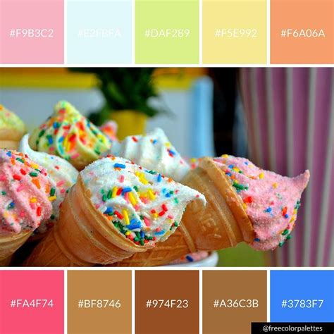 Yummy Summertime Pastel Ice Cream Color Palette Inspiration Digital