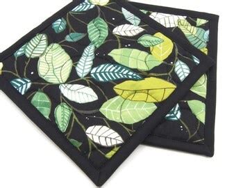 Quilted Potholders Fabric Hot Pads Colorful By Hotpotholder