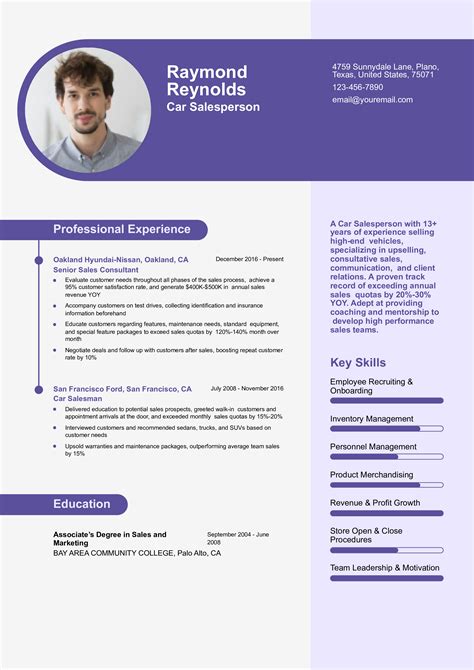 Car Salesman Resume Examples And Templates For 2024