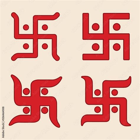 Vetor De Swastik Hindu Symbol Set Of 4 Vector Illustration Design Can