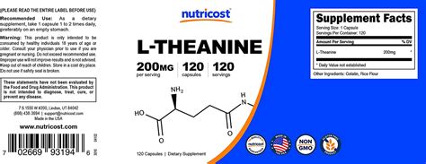 Nutricost L Theanine Capsules 200 Mg 120 Capsules Edge Trading