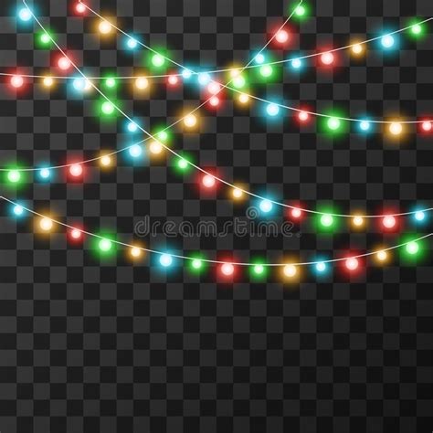 Christmas Lights Isolated on Transparent Background Stock Vector ...