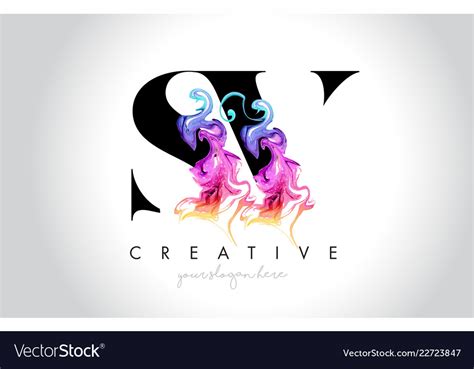 Sv vibrant creative leter logo design Royalty Free Vector