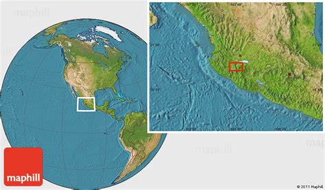 Satellite Location Map of Tapalpa