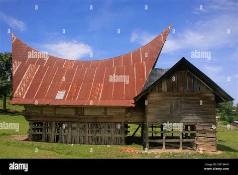 Traditional Batak House On Samosir Island Sumatra Indonesia