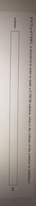 Solved If G Of Cuno Is Dissolved In Water To Make A Chegg
