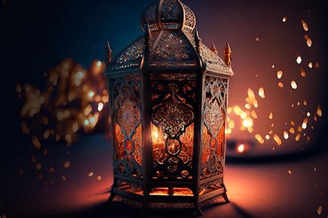 Premium AI Image A Lantern With The Words Ramadan On It