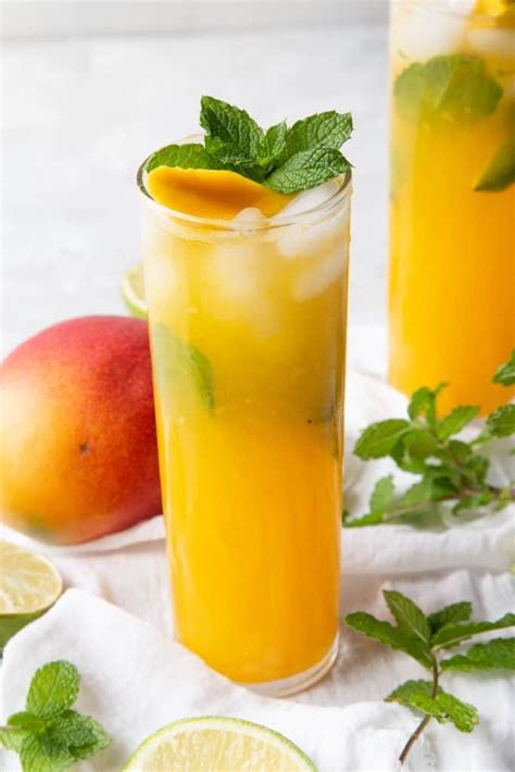 Fresh Mango Mojitos Are A Refreshing Cocktail Or Mocktail Made With Fresh Mango Purée Mint