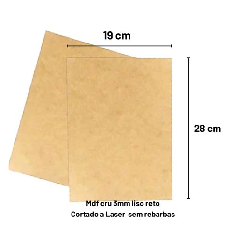 Kit 30 Chapa Placa Painel Mdf Cru 3mm 19x28 Cm Base Quadro Quadrinho A4