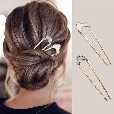 Hair Pin Metal Hair Stick U Shaped Hairpin Stylish Hairpin Etsy