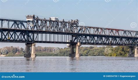 Danube Bridge or the Friendship Bridge. Steel Truss Bridge Stock Photo ...