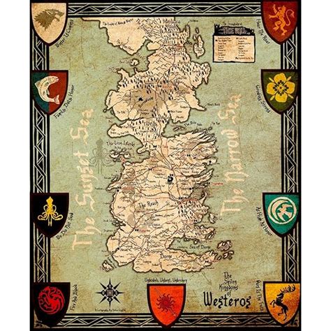 Deluxe Game Of Thrones Map Of Westeros Piece Puzzle