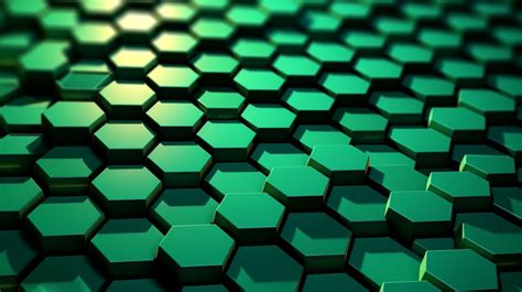 Illustration Of A D Rendered Honeycomb Background In Green Hexagonal