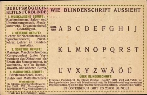 Präge Buchstaben Ansichtskarte Postkarte Blindenschrift akpool de