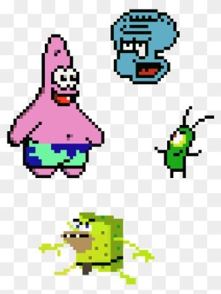 Bikini Bottom Pixel Bob L Éponge Patrick Clipart 3251724 PinClipart