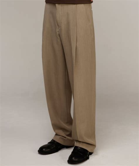 Musinsa Signature One Tuck Semi Wide Slacks Ash Beige