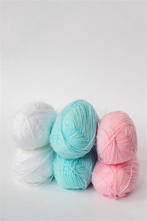 Acrylic Pastel Colored Wool Yarn Thread Skeins Stock Photo Image Of