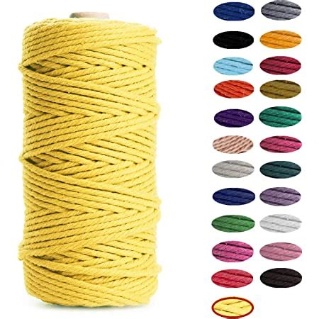 Mcseil Macrame Cord Mm X Meters Strand Twisted Natural Cotton