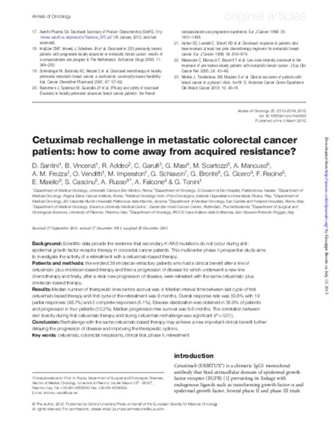 (PDF) Cetuximab rechallenge in metastatic colorectal cancer patients ...