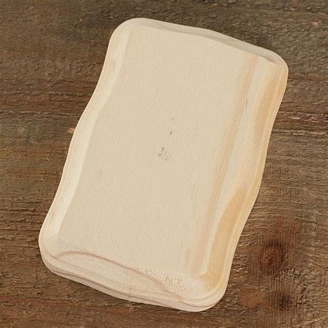 Pack Of Unfinished Wood Beveled Edge Rectangle Plaques From Blank