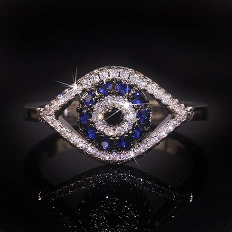 Iced Evil Eye Ring In White Gold Helloice Jewelry