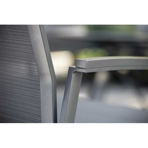 TOP Fauteuil bas aluminium Anthracite textilène Carbone STERN