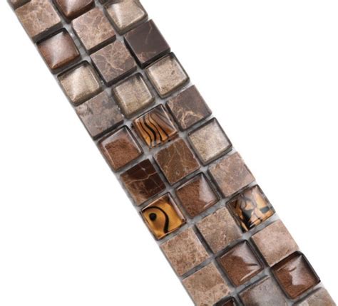 Mosaik Borde Bord Re Glasmosaik Naturstein Mix Beige Braun Emperador M