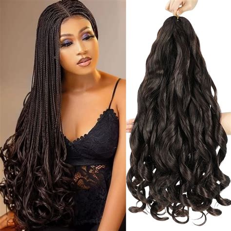 Herkeymidy French Curly Braiding Hair 24 Inch Loose Wavy 8 Pack Bouncy