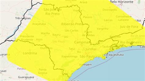 Todo o litoral de SP está em alerta amarelo para chuvas intensas