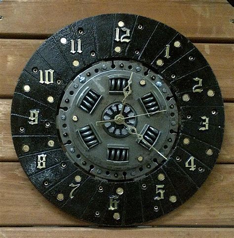 Repurposed Automotive Clutch Plate Wall Clock Handmade Steampunk