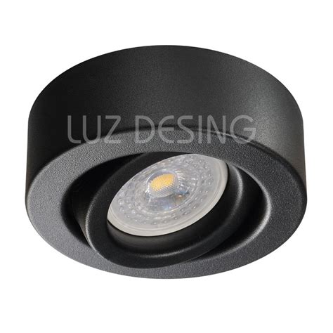 Luz Desing Spot Plafon Negro Movil Circular Apto Led Gu Luz Desing