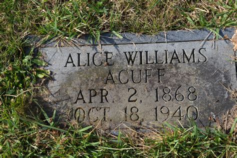 Alice Minnie Lee Williams Acuff Find A Grave Memorial