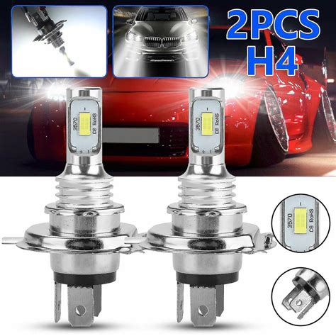 2 X H4 9003 Hb2 6000k Super White Csp Led Headlight Bulb Kit Aespa