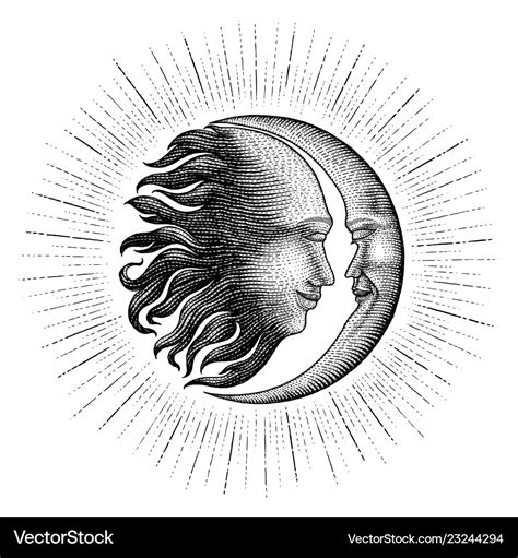 Sun And Moon Vector Artwork - pic-mullet