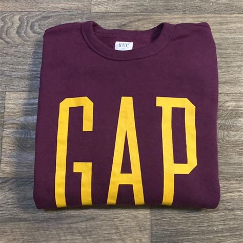 Gap Mens Purple And Gold Sweatshirt Depop