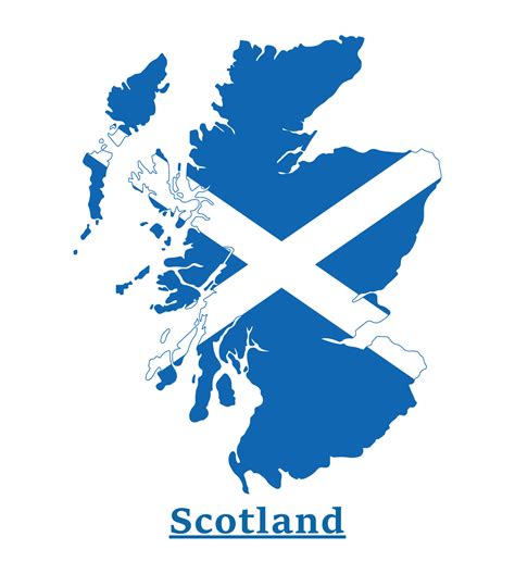 Scotland National Flag Map Design, Illustration Of Scotland Country